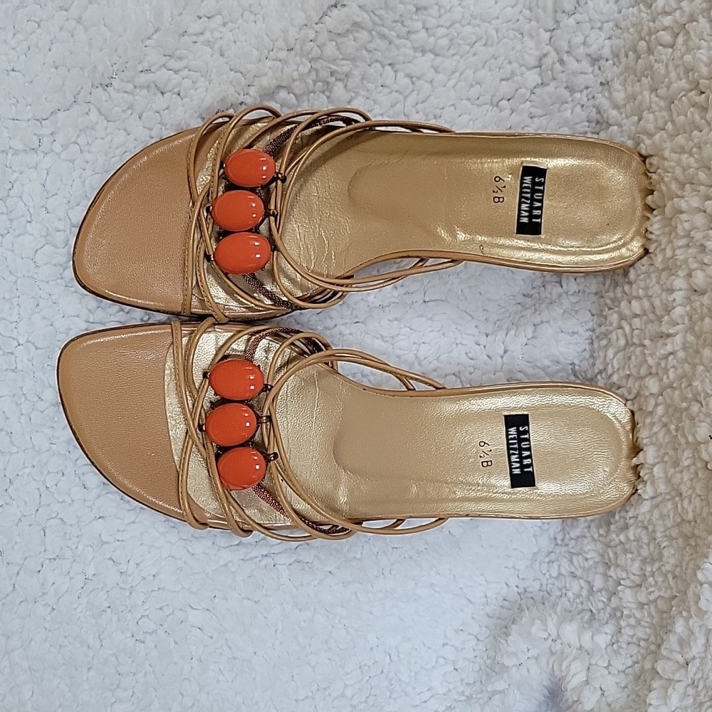 Stuart Weitzman Stoneage heeled sandals size 6.5M